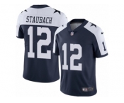 Men's Nike Dallas Cowboys #12 Roger Staubach Vapor Untouchable Limited Navy Blue Throwback Alternate NFL Jersey