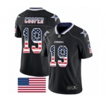 Men's Nike Dallas Cowboys #19 Amari Cooper Limited Black Rush USA Flag NFL Jersey