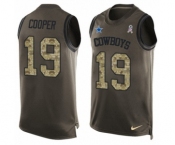 Men's Nike Dallas Cowboys #19 Amari Cooper Limited Green Salute to Service Tank Top NFL Jersey
