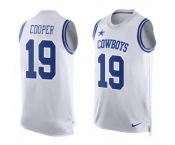 Men's Nike Dallas Cowboys #19 Amari Cooper Limited White Player Name & Number Tank Top NFL Jersey