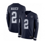 Men's Nike Dallas Cowboys #2 Brett Maher Limited Navy Blue Therma Long Sleeve NFL Jersey