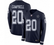 Men's Nike Dallas Cowboys #20 Ibraheim Campbell Limited Navy Blue Therma Long Sleeve NFL Jersey