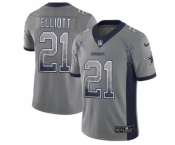 Men's Nike Dallas Cowboys #21 Ezekiel Elliott Limited Grey Rush Drift Fashion NFL Jersey