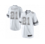 Men's Nike Dallas Cowboys #21 Ezekiel Elliott Limited White Platinum NFL Jersey