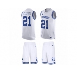 Men's Nike Dallas Cowboys #21 Ezekiel Elliott Limited White Tank Top Suit NFL Jersey