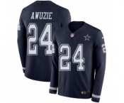Men's Nike Dallas Cowboys #24 Chidobe Awuzie Limited Navy Blue Therma Long Sleeve NFL Jersey