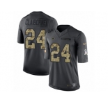 Men's Nike Dallas Cowboys #24 Morris Claiborne Limited Black 2016 Salute to Service NFL Jersey