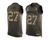 Men's Nike Dallas Cowboys #27 Jourdan Lewis Limited Green Salute to Service Tank Top NFL Jersey
