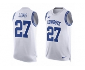 Men's Nike Dallas Cowboys #27 Jourdan Lewis Limited White Player Name & Number Tank Top NFL Jersey
