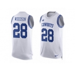 Men's Nike Dallas Cowboys #28 Darren Woodson Limited White Player Name & Number Tank Top NFL Jersey