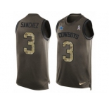 Men's Nike Dallas Cowboys #3 Mark Sanchez Limited Green Salute to Service Tank Top NFL Jersey