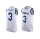 Men's Nike Dallas Cowboys #3 Mark Sanchez Limited White Player Name & Number Tank Top NFL Jersey