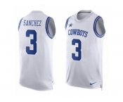 Men's Nike Dallas Cowboys #3 Mark Sanchez Limited White Player Name & Number Tank Top NFL Jersey