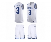 Men's Nike Dallas Cowboys #3 Mark Sanchez Limited White Tank Top Suit NFL Jersey