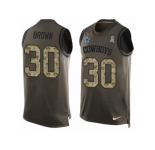 Men's Nike Dallas Cowboys #30 Anthony Brown Limited Green Salute to Service Tank Top NFL Jersey