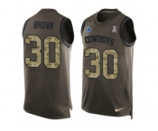 Men's Nike Dallas Cowboys #30 Anthony Brown Limited Green Salute to Service Tank Top NFL Jersey