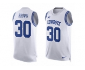 Men's Nike Dallas Cowboys #30 Anthony Brown Limited White Player Name & Number Tank Top NFL Jersey
