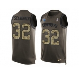 Men's Nike Dallas Cowboys #32 Orlando Scandrick Limited Green Salute to Service Tank Top NFL Jersey