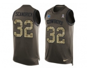 Men's Nike Dallas Cowboys #32 Orlando Scandrick Limited Green Salute to Service Tank Top NFL Jersey