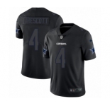 Men's Nike Dallas Cowboys #4 Dak Prescott Limited Black Rush Impact NFL Jersey