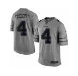 Men's Nike Dallas Cowboys #4 Dak Prescott Limited Gray Gridiron NFL Jersey