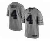 Men's Nike Dallas Cowboys #4 Dak Prescott Limited Gray Gridiron NFL Jersey