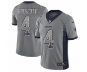 Men's Nike Dallas Cowboys #4 Dak Prescott Limited Gray Rush Drift Fashion NFL Jersey