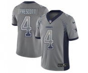 Men's Nike Dallas Cowboys #4 Dak Prescott Limited Grey Rush Drift Fashion NFL Jersey