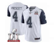 Men's Nike Dallas Cowboys #4 Dak Prescott Limited White Rush Super Bowl LI NFL Jersey