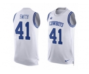 Men's Nike Dallas Cowboys #41 Keith Smith Limited White Player Name & Number Tank Top NFL Jersey