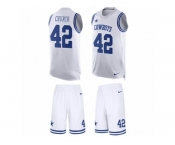 Men's Nike Dallas Cowboys #42 Barry Church Limited White Tank Top Suit NFL Jersey