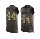 Men's Nike Dallas Cowboys #44 Robert Newhouse Limited Green Salute to Service Tank Top NFL Jersey