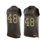 Men's Nike Dallas Cowboys #48 Daryl Johnston Limited Green Salute to Service Tank Top NFL Jersey