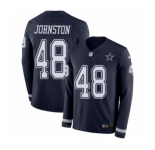 Men's Nike Dallas Cowboys #48 Daryl Johnston Limited Navy Blue Therma Long Sleeve NFL Jersey