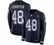 Men's Nike Dallas Cowboys #48 Daryl Johnston Limited Navy Blue Therma Long Sleeve NFL Jersey