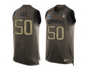 Men's Nike Dallas Cowboys #50 Sean Lee Limited Green Salute to Service Tank Top NFL Jersey