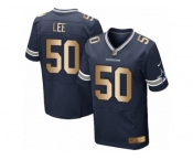 Men's Nike Dallas Cowboys #50 Sean Lee Limited  Navy Gold Team Color NFL Jersey