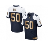 Men's Nike Dallas Cowboys #50 Sean Lee Limited  Navy Gold Throwback Alternate NFL Jersey