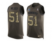 Men's Nike Dallas Cowboys #51 Kyle Wilber Limited Green Salute to Service Tank Top NFL Jersey