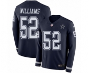 Men's Nike Dallas Cowboys #52 Connor Williams Limited Navy Blue Therma Long Sleeve NFL Jersey