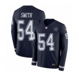 Men's Nike Dallas Cowboys #54 Jaylon Smith Limited Navy Blue Therma Long Sleeve NFL Jersey