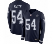 Men's Nike Dallas Cowboys #54 Jaylon Smith Limited Navy Blue Therma Long Sleeve NFL Jersey