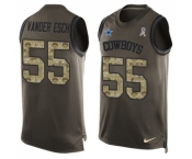 Men's Nike Dallas Cowboys #55 Leighton Vander Esch Limited Green Salute to Service Tank Top NFL Jersey