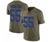 Men's Nike Dallas Cowboys #55 Leighton Vander Esch Limited Olive 2017 Salute to Service NFL Jersey