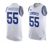 Men's Nike Dallas Cowboys #55 Leighton Vander Esch Limited White Player Name & Number Tank Top NFL Jersey