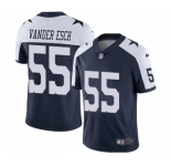 Men's Nike Dallas Cowboys #55 Leighton Vander Esch Navy Blue Throwback Alternate Vapor Untouchable Limited Player NFL Jersey