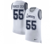 Men's Nike Dallas Cowboys #55 Leighton Vander Esch White Rush Player Name & Number Tank Top NFL Jersey