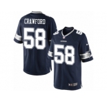 Men's Nike Dallas Cowboys #58 Jack Crawford Limited Navy Blue Team Color NFL Jersey