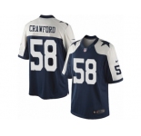 Men's Nike Dallas Cowboys #58 Jack Crawford Limited Navy Blue Throwback Alternate NFL Jersey