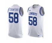 Men's Nike Dallas Cowboys #58 Jack Crawford Limited White Player Name & Number Tank Top NFL Jersey